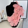 Polyester Flower Brooch Pin 3D Flower Pin Polyester Brooch Elegant Lapel Pin Wedding Dress Corsage for Daily Party Wear