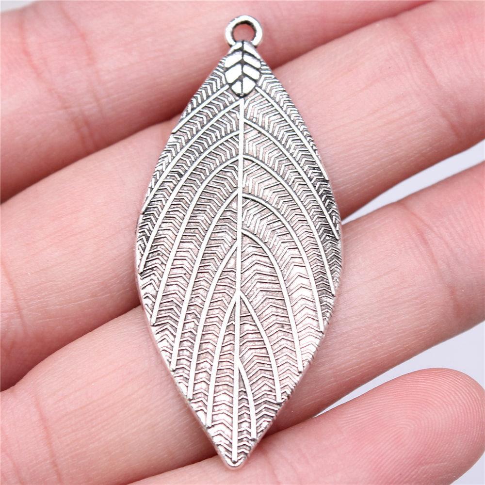Foglie Grandi Dettagliate Fascino Botanico Bronzo Antico Lega di Zinco Materiali per la Creazione di Gioielli Stile Fabbricante di Gioielli Fascini Metallici