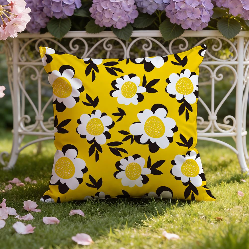 Spring and Summer Floral Cushion Cover Home & Car Dual-Scene Pillow Cover: Reversible for Premium Comfort