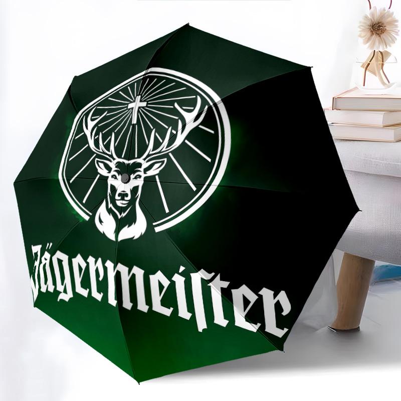 Jägermeister Emblem Glow Folding Umbrella Durable Suitable for All Seasons Outdoor Umbrella Travel