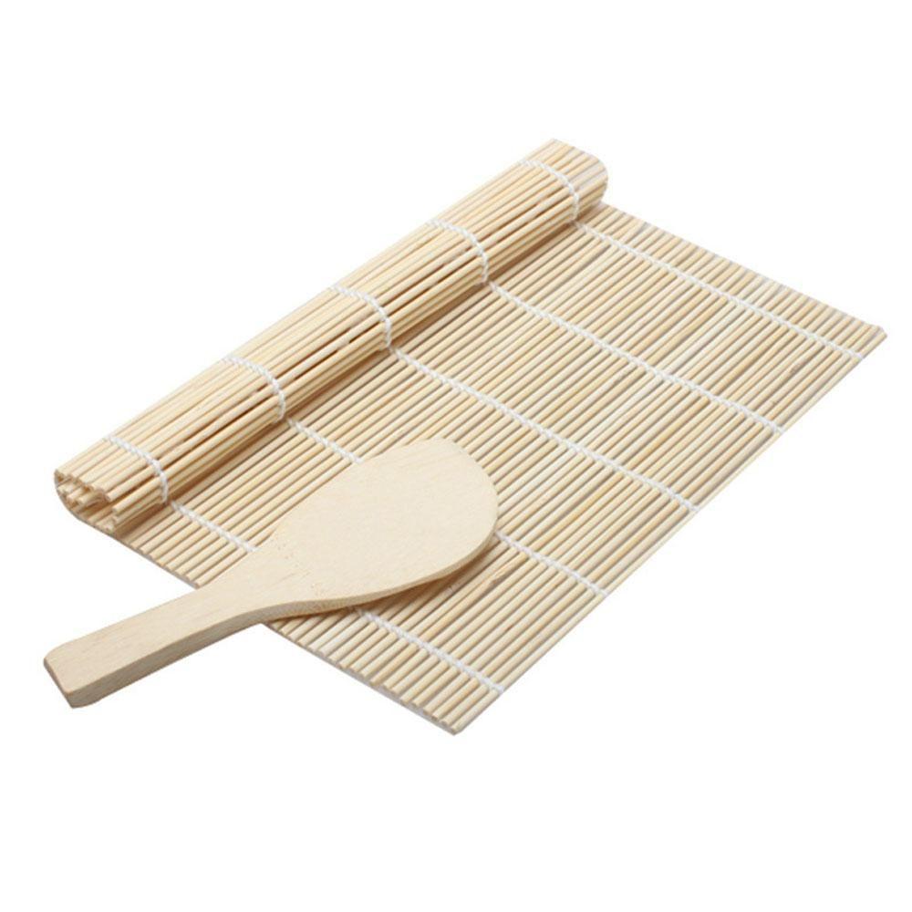 Portable Bamboo DIY Sushi Rolling Roller Rice Spoon Paddle Sushi Mat Sushi Roll Maker