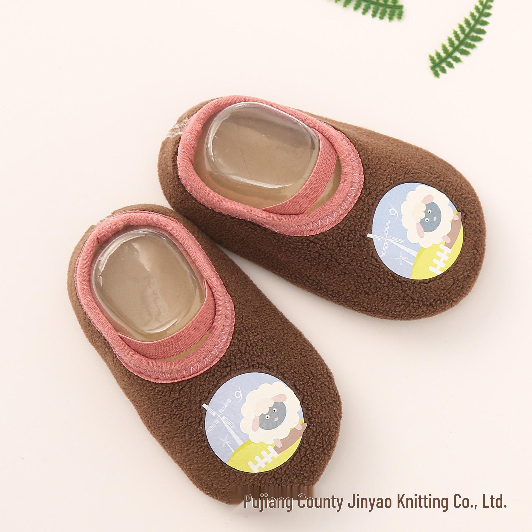 

Детские нескользящие теплые носки для пола с вельветовой подкладкой для малышей - для дома, весна-зима L - Foot length 15cm (3-4 years) кофейный