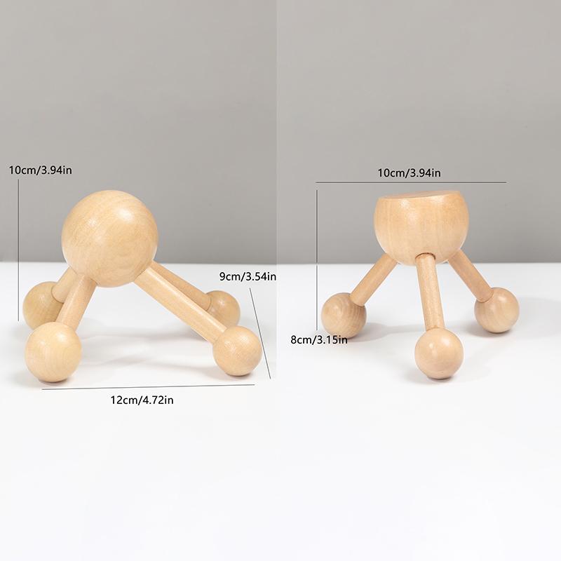 1 Pcs Neck Back 3/4-Leg Massage Roller Wooden Head Scalp Massager Octopus Claws Relax Spa Tools For Hair Growth Stress Relief