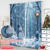 2 Stück 2D Flachdruck Frohe Weihnachten Vorhänge Schneemann Winter Straßenlaterne Sterne Polyester Ohne Strom Festliche Vorhänge Verwendung