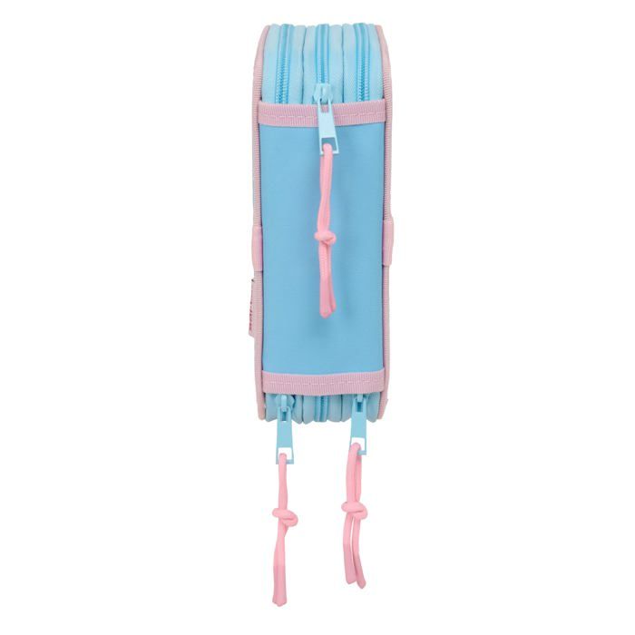 Trousse scolaire polyvalente - safta - 37 outils inclus - 12,5x5,5x19,5 cm - Bleu ciel - Polyester recyclé