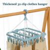 Windproof Extra Thick Drying Rack 32 Clips Heavy Duty Laundry Set Foldable Space Saving Foldable Drip Hanger Underwear Drying