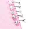 5Pcs/Set Women Navel Button Rings Rose Gold Medical Steel Rhinestone