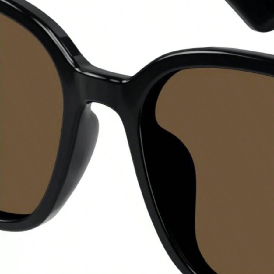 Gucci GG1346SK 005 Oversized Square Sunglasses - Shiny Black & Brown Lenses