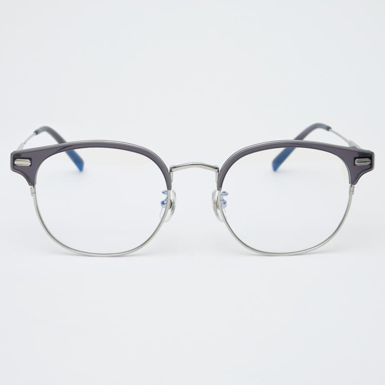 Alloaiweeo [Illusionist] Oversized Light Browline Gray/Silver Eyeglass Frames Il9401 1011G