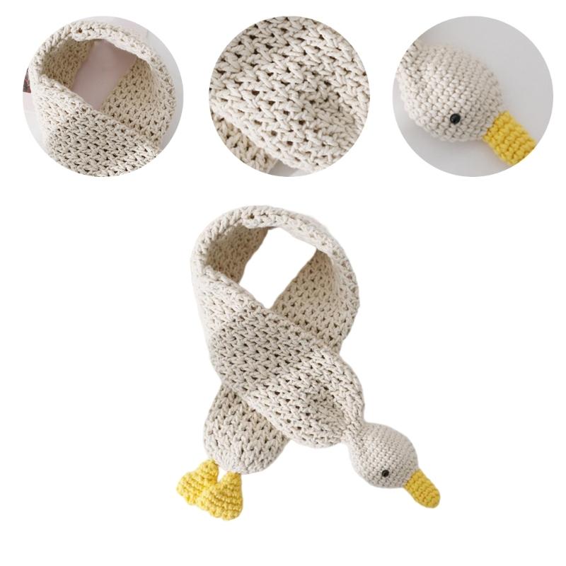 Handcrafts Cartoon Knit Scarf Cute Duck Designs Soft Woolen Scarves Wrap for Kids and Teens Winter Cozy Warm Neck Warmer