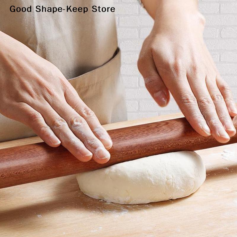 daily25cm Wooden Rolling Pin Fondant Cake Tool Nonstick Dough Roller for Pastry Baking Pizza Pie Baking Kitchen Use