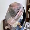 Thick Imitation Cashmere Shawl Keep Warm Shawl Wrap Simple Plaid Scarf  Girl