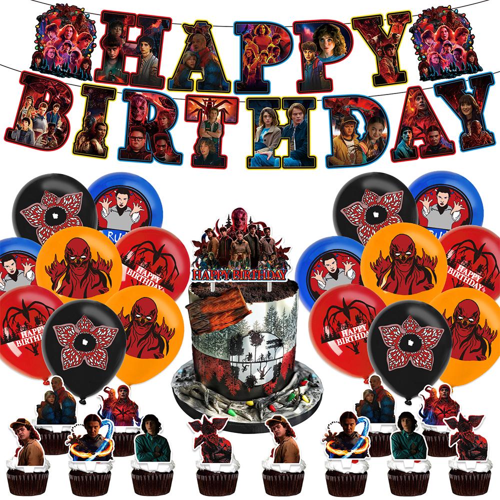 30pcs Stranger Things Season 5 Party Supplies Includes Banner, Balloons, Cake To