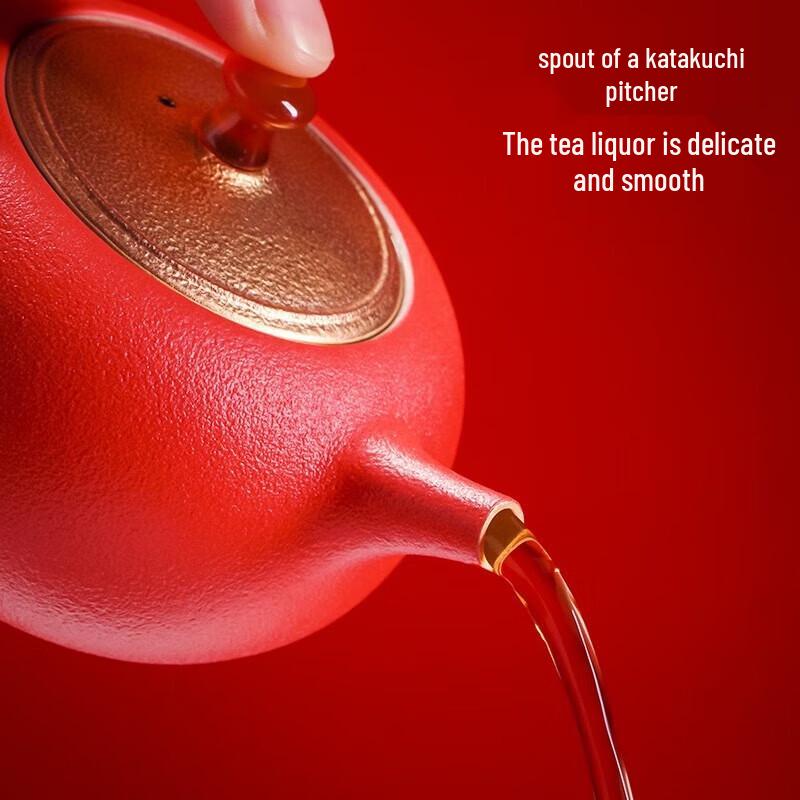 Wanqiantang Vermilion Glaze Ceramic Kung Fu Tea Set