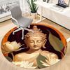 1PC Buddha Lotus Office Round Area Rug,  Mat Suitable ForOffice, Under Office Chairs Bedroom Living Room Home Decor, Room Deco