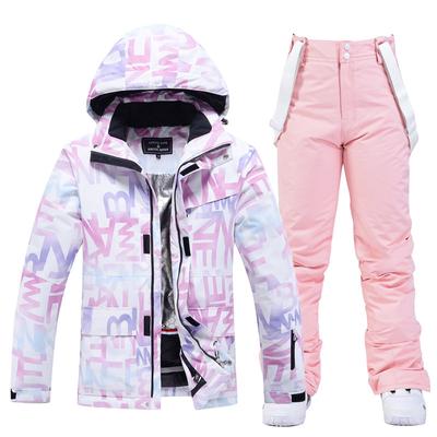 Damen Winter Schnee Fleece Jacke und Hose Wasserdicht Atmungsaktiv Snowboardbekleidung Skiausrüstung