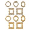 5Pcs Golden Retro Miniature Photo Frames Resin Mini Angel Oval Photo Frame Accessory Mini House Vintage Frame Decoration