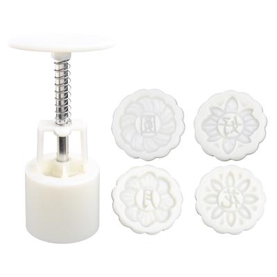 Chinese Styles Mooncake Mold 50g DIY Hand Pressure Fondant Moon Cake Mould Plastic Press Cookie Cutter Baking Tool
