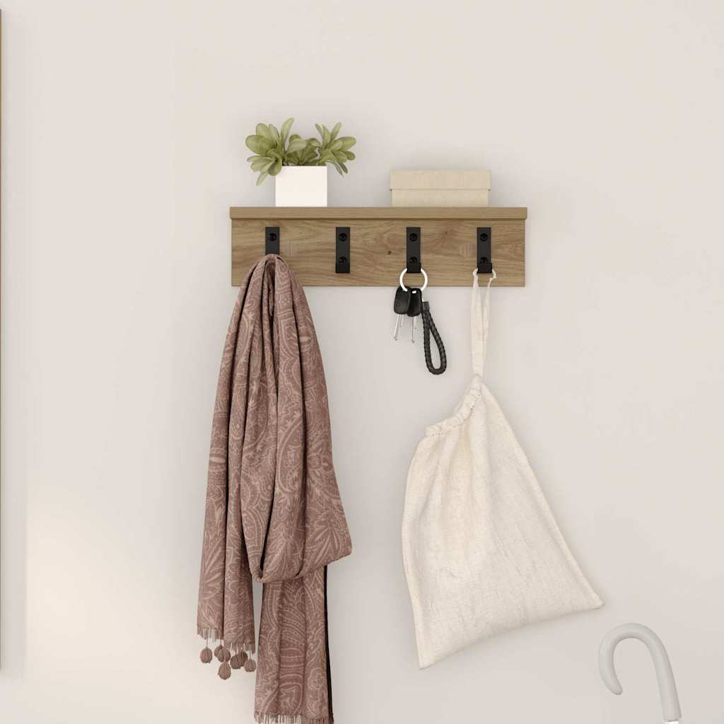 Wall Mounted Nightstand Artisan Oak Finish 40 x 10.5 x 10.5 cm