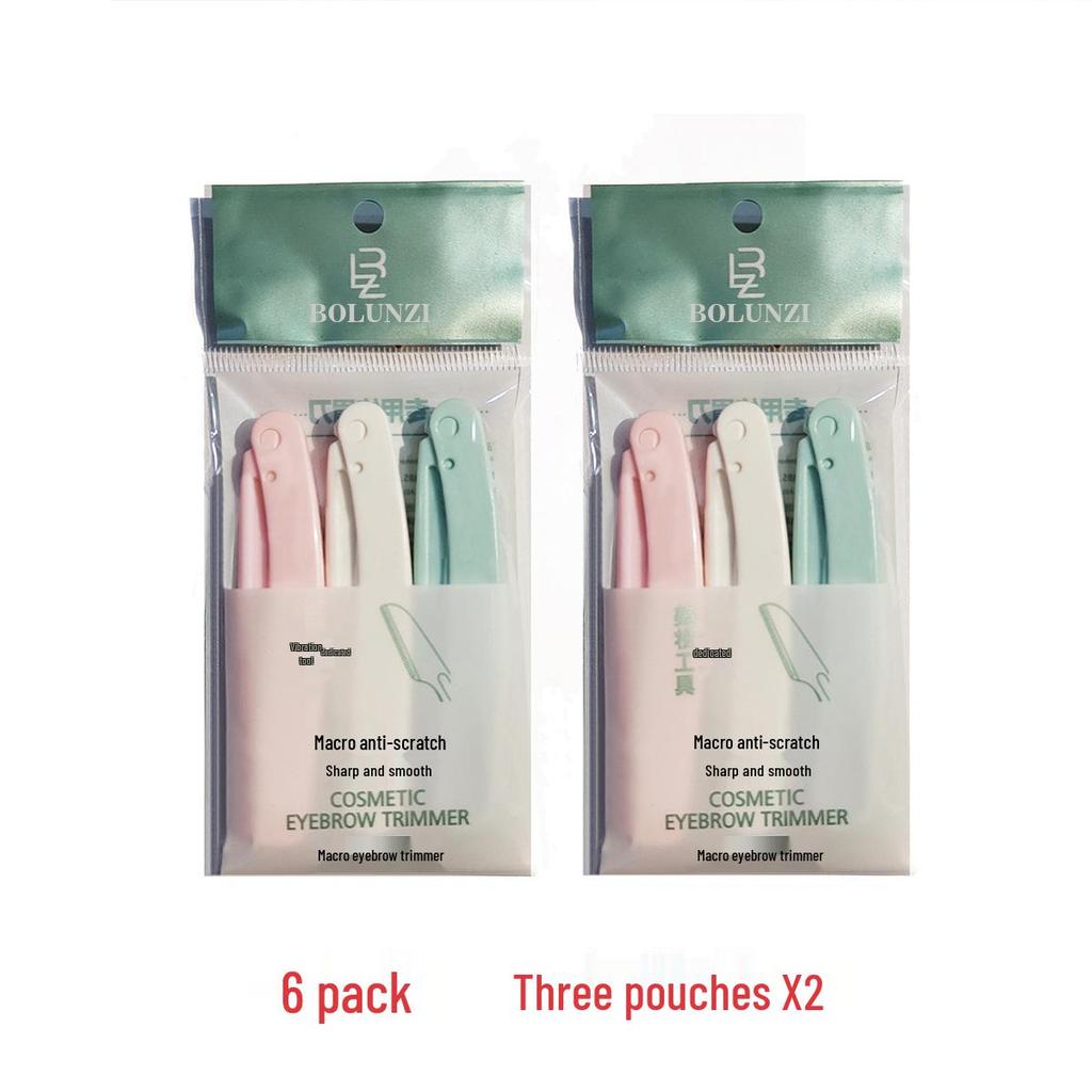 Women's Beginner Safe Foldable Eyebrow Razor Set with Anti-Scratch Design and Replaceable Blades