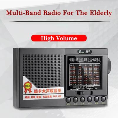 Radio FM portable Haut-parleur de carte à puce à haut volume Radio sans fil Petit son Radio FM Lecteur numérique de musique avec lampe de poche LED