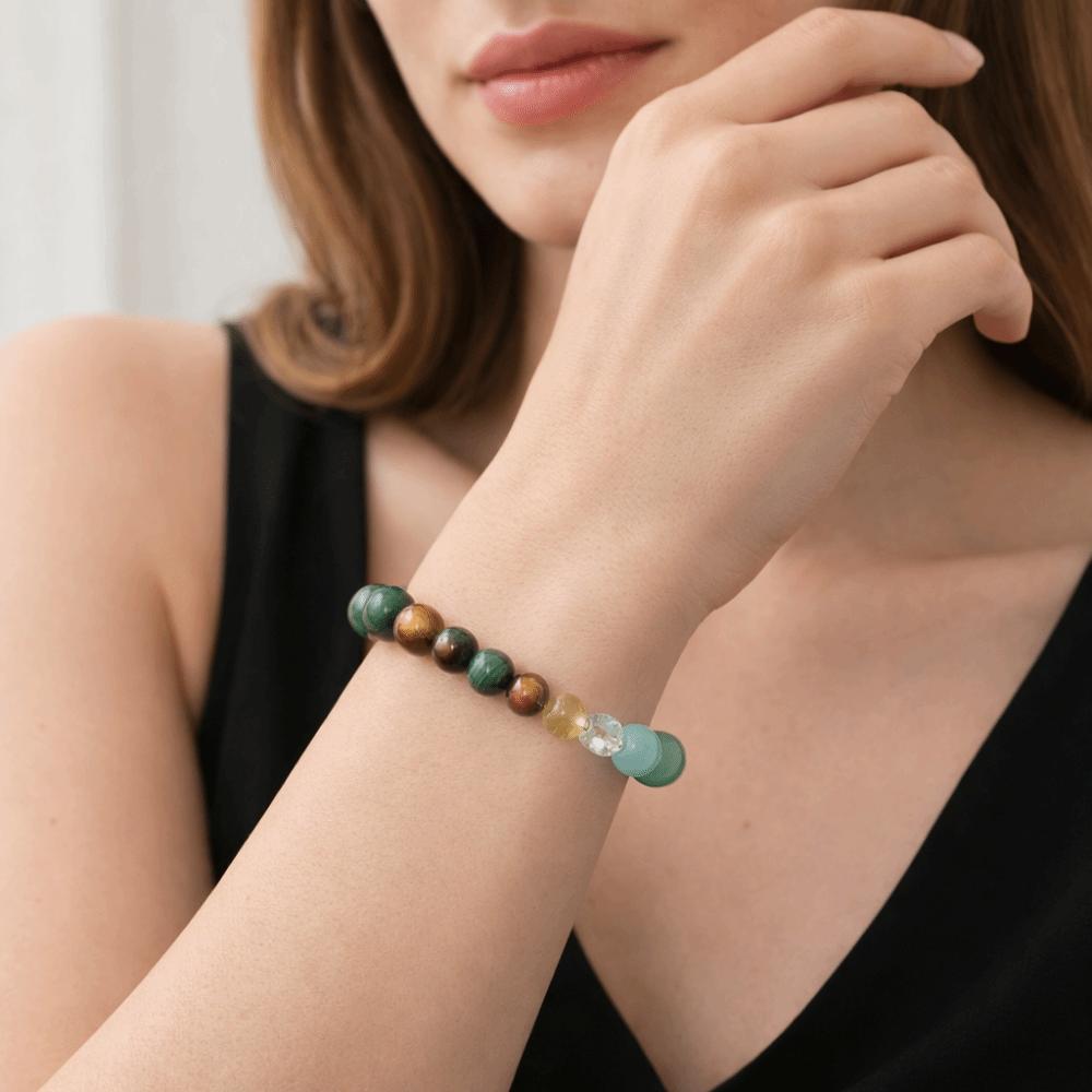 Vintage Stone Beads Bracelet Bohemian Bangles Bracelet for Women Wrist Chain Elastic Attract Wealth Bracelets Jewelry Gift