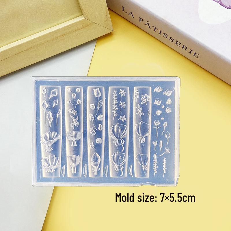 Stampi per Unghie Artistiche 3D in Alta Trasparenza - Design Orsetto, Fiocco, Bouquet