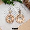 New summer bohemian retro vacation grass vine woven earrings femininity long island beach wooden earrings