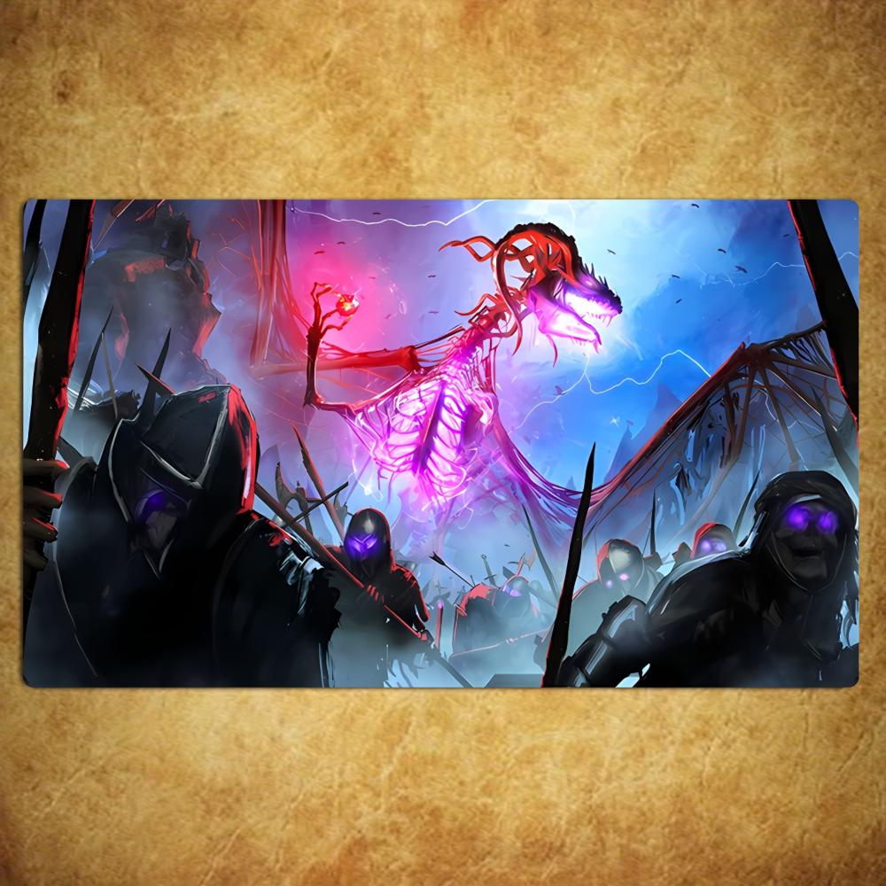Red Wing Fire Dragon Magic Card Battle Mat TCG Playmat Anti-Slip Base Gathering Gaming Mat Board Game Mat for TCG