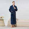 Men's Shawl Collar Robes Full Length Fleece Plush Bathrobes Soft Spa House Coat with Pockets Fluffy Spa Robes Unisex Winter Cozy Warm Spa Long Robe