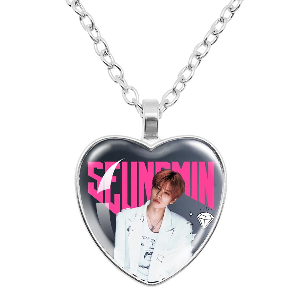 Star Surrounding Time  Heart Shaped Necklace Stray Children's Pendant