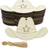 10 Pezzi Sagome di Legno a Forma di Cappello da Cowboy per Artigianato Fai-da-Te Ornamenti Western in Legno Non Verniciati per Pittura Decorazioni Natalizie Bomboniere per Feste