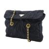 PRADA ChainShoulder Shoulder Bag quilting Navy blue Nylon Women Used