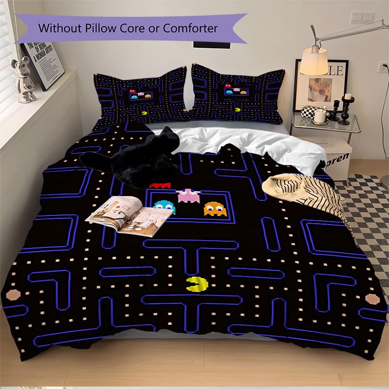 Pacman Adventure Print 3Pcs Bedding Setduvet Cover With 2 Bedropillowcase Home Birthday Gift