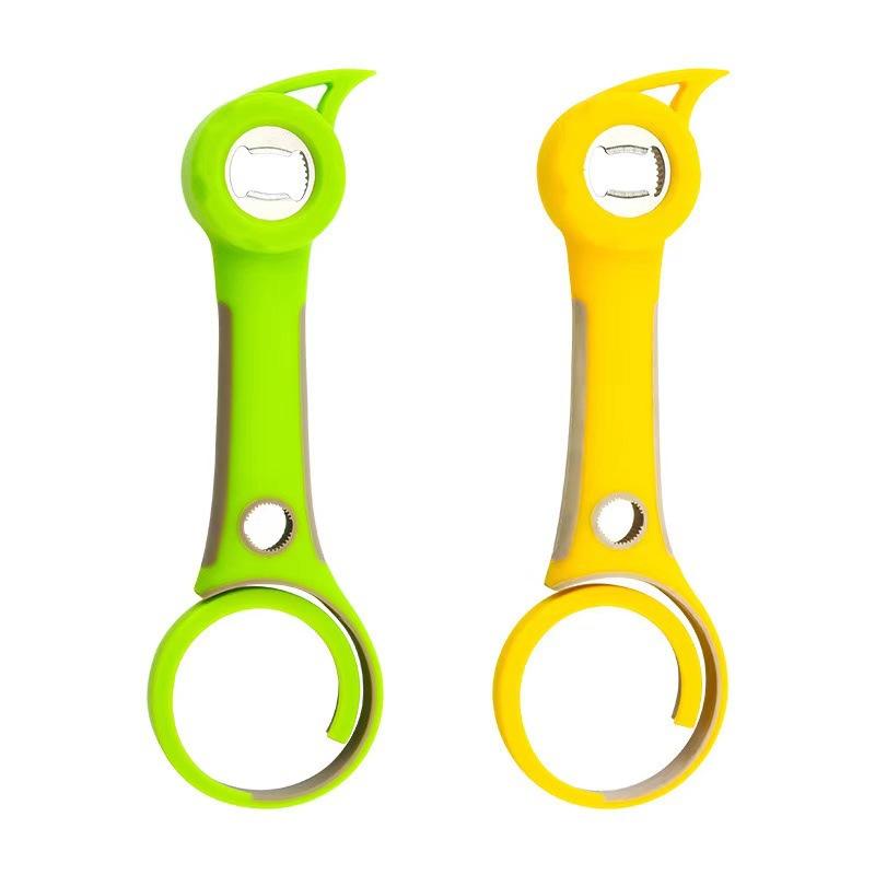 Six In One Bottle Opener, Multifunctional Stainless Steel Beer Cap Opener, Bottle Cap Screw, Household Can Opener, Kitchen Tool