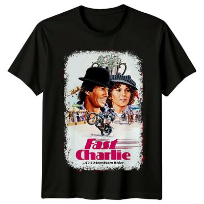 Fast Charlie der Mondstrahl-Reiter (1979) Filmplakat Inspiriertes 100% Baumwoll-T-Shirt Herren-T-Shirts Oberteil Retro-T-Shirt