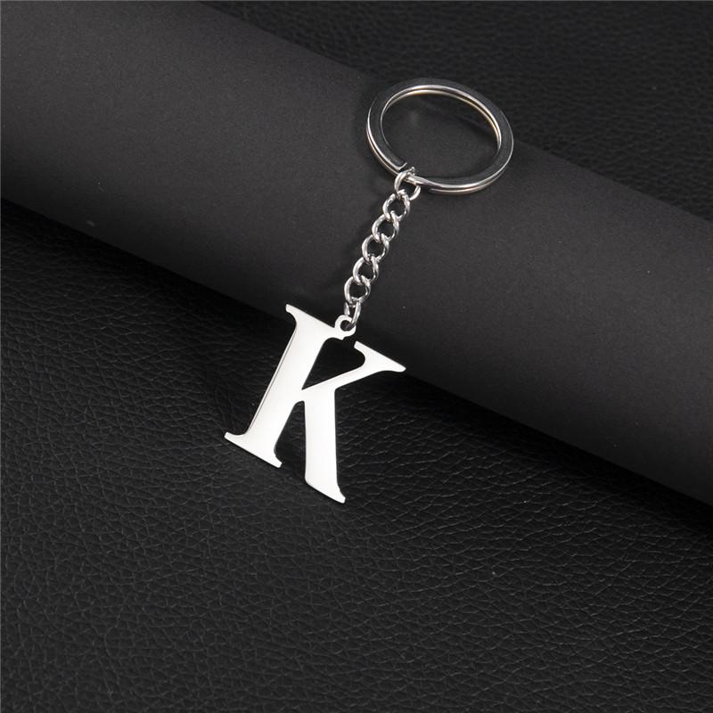 Punk DIY A-Z Letters Keychain Women Metal Initial Pendant Key Chain Ring for Men Trend 26 Alphabet Keyring Bag Accessories