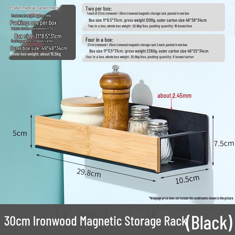Magnetic Kitchen Storage Rack: Multi-Layer Shelf & No-Punch Cling Film Holder