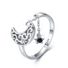 WOSTU Authentic 100% 925 Sterling Silver Moon Stars Rings For Women Original Luxury Ring Fashion Classic Jewelry Gift CQR479