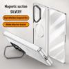 Lens Protect Stand Magnetic Phone Case for Samsung Galaxy Z Fold 6 5G Magsafe Electroplated Hinge Clear Metal Ring Holder Cover