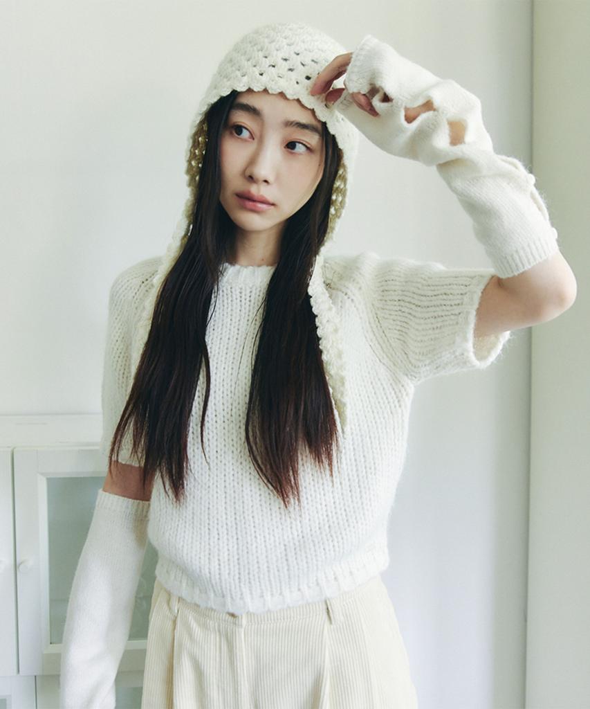 Selliteiljeu Half Knit Warmer Set_Ivory