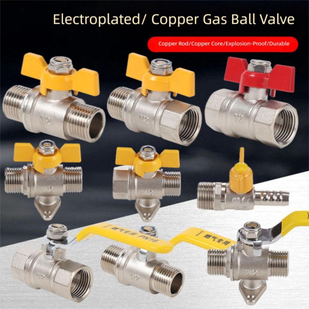 Neuer Messing-Hahn Umstellventil 1/2" Schlauchanschluss Auslaufsicher Gasumschalter Verdickt mit Basis Absperrventil Wasserleitung