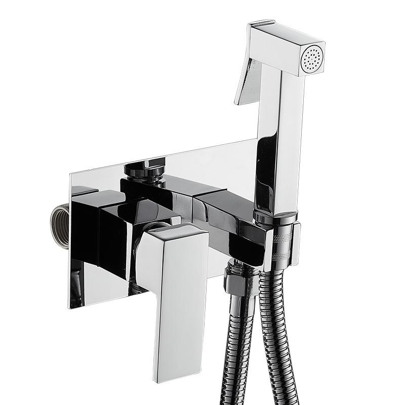 Matte Black Solid Brass (Copper Core) Handheld Bidet Sprayer - Wall-Mounted Health Faucet with Hose & Holder