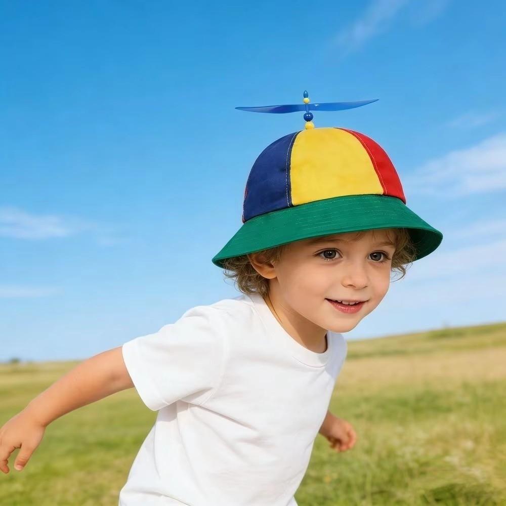 Rainbow Windmill Bamboo Dragonfly Cap Sun Protection Fishermen Cap Summer Beach Cap  Kids Adults
