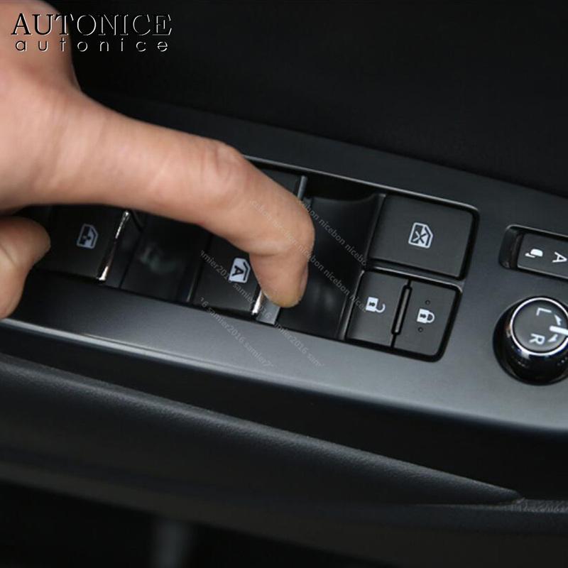 7pcs Window Lift Button Sequ Trim Fit for Toyota Camry Corolla RAV4 Highlander Kluger C-HR CHR Avalon Sienna