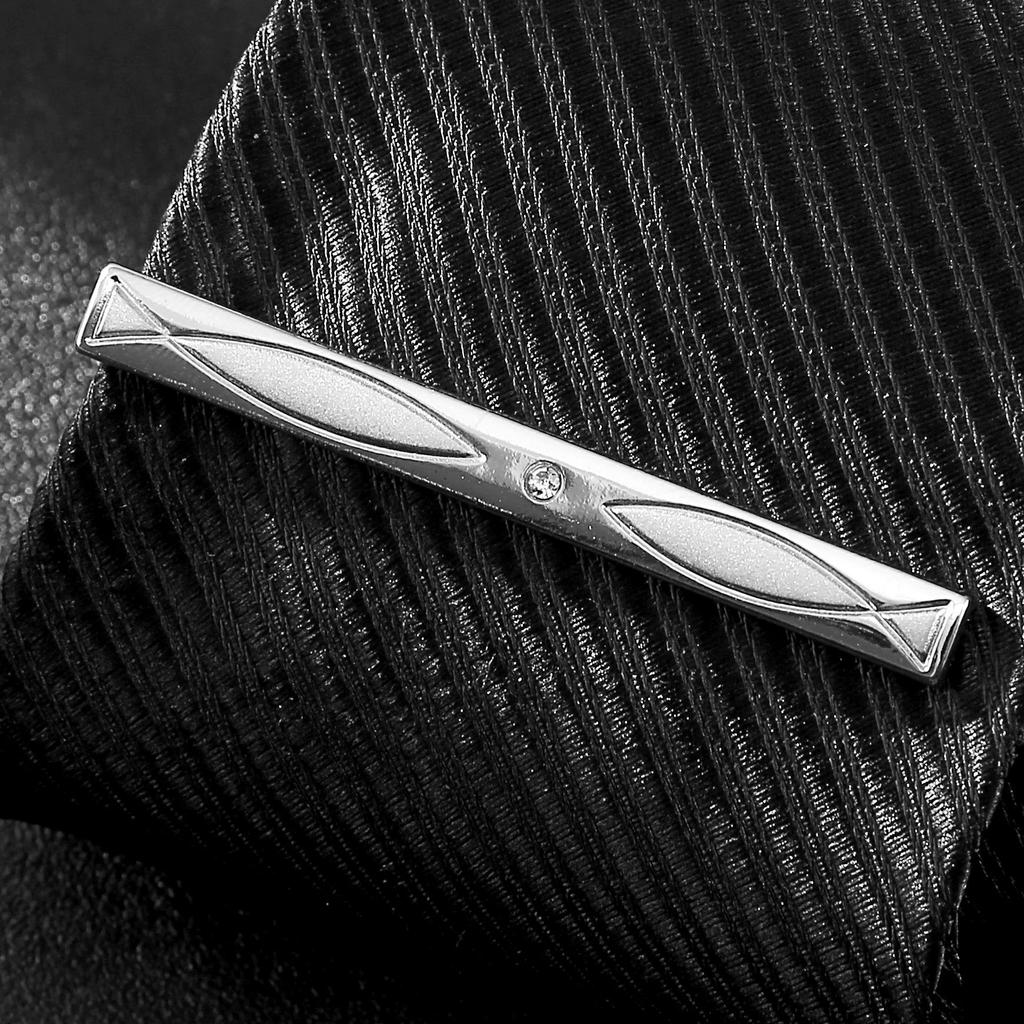 Men's Geometric Frosted Tie Clip - Stylish & Personalized Business Accessory