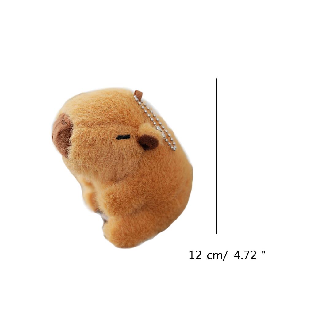Stylish Capybara Keychain Stuffed Animal Keyring Ornament Adorable Plush Bag Pendant Accessories for Animal Lovers