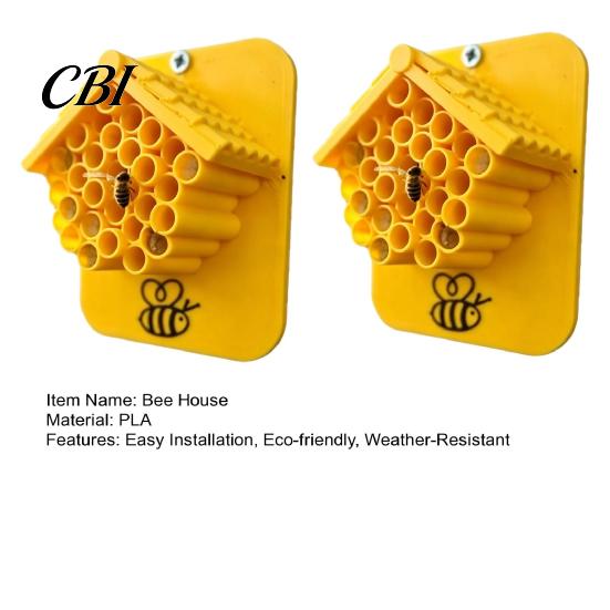 Small Bee House Yellow 2Pcs 3D Printed Houses, Honeycomb Hotels, Home Insect Habitat for Garden Attracts Pollinators to Your Garden, Hotel Outdoors