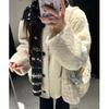Korean-Style Lambswool Coat for Female Students - Versatile Warm Cotton-Padded Jacket with Leather and Fur