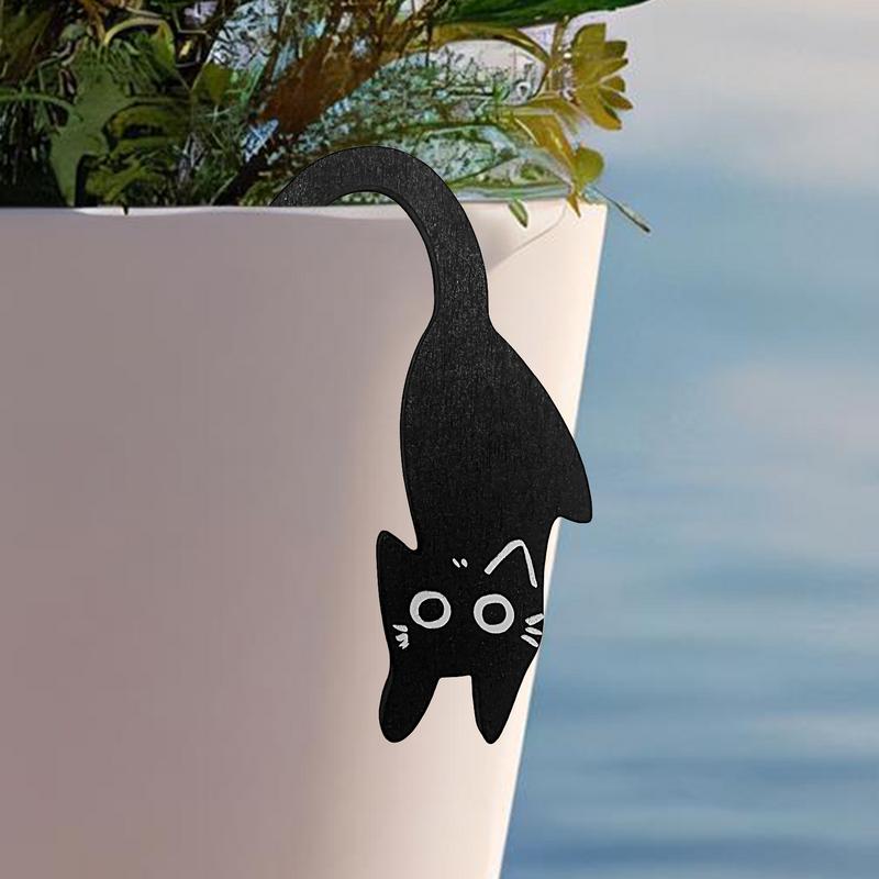 Cat Shape Plant Pot Hanger Outdoor Flowerpot Decoration Hangable Whimsical Cat Pot Hanger for Yard Lawn Patio Balcony Home Vase